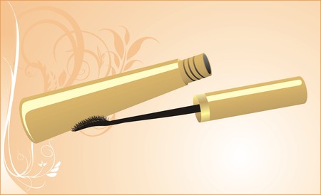 Mascara on the decorative background. Card. Vectorのイラスト素材