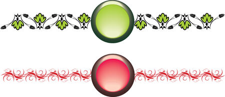 Two isolated buttons with ornament. Vectorのイラスト素材