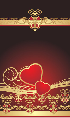 Gothic ornament with hearts. Wrapping. Vectorのイラスト素材