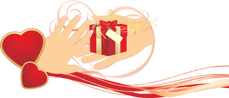 Gift to the Valentines day. Romance composition. Vectorのイラスト素材