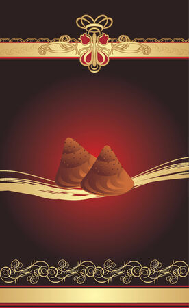 Candies on the background with gothic ornament. Wrapping. Vectorのイラスト素材