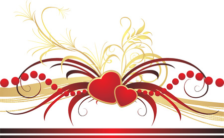 Gothic ornament with hearts. Romantic composition. Vectorのイラスト素材