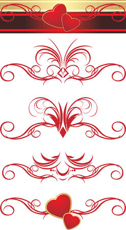 Gothic ornament with hearts. Patterns. Vectorのイラスト素材