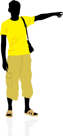Tourist. Masculine silhouetteのイラスト素材