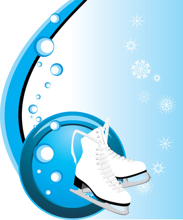 Figure skates. Composition for cardのイラスト素材