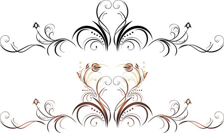 Two floral elements for decorのイラスト素材