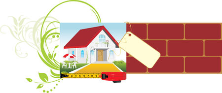 Project of the private house. Decorative bannerのイラスト素材