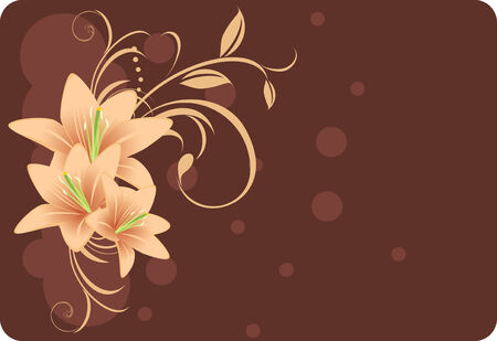 Lilies with ornament. Decorative backgroundのイラスト素材