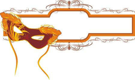 Masquerade mask and decorative frameのイラスト素材