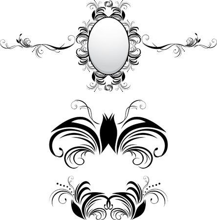 Three decorative elements for decorのイラスト素材