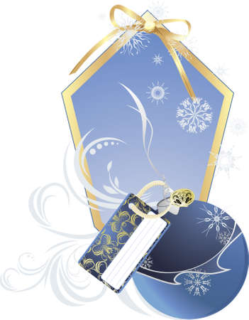 Christmas ball with holiday cardのイラスト素材