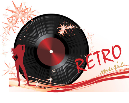Phonograph record. Retro composition for bannerのイラスト素材