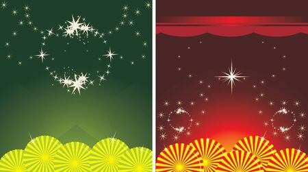 Two decorative holiday backgroundsのイラスト素材