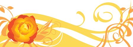 Decorative banner with roseのイラスト素材