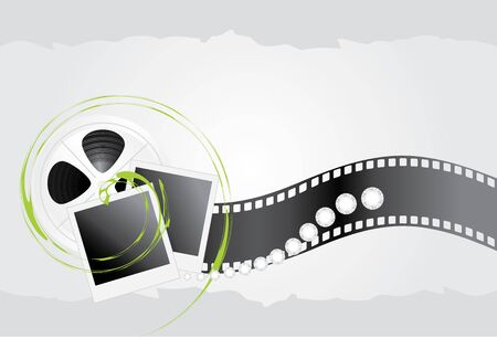 Film objects and shining stresses on the silver backgroundのイラスト素材