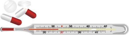 Thermometer and pills