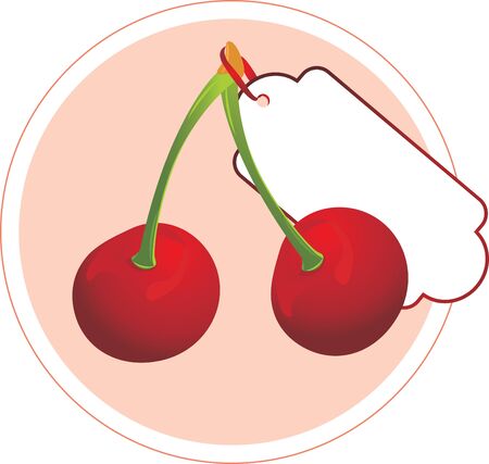 Cherry. Sticker for designのイラスト素材