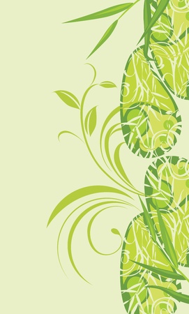 Decorative background with green floral ornamentのイラスト素材