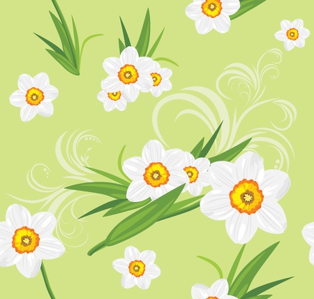 Decorative daffodil backgroundのイラスト素材