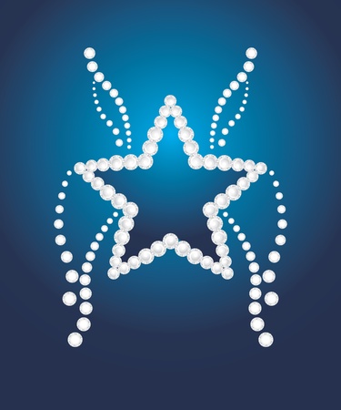 Shining star on the dark blue backgroundのイラスト素材