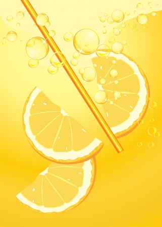 Orange slices in lemonade splashのイラスト素材