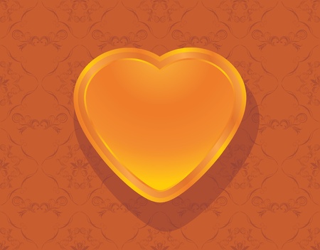 Shining heart on the ornamental backgroundのイラスト素材