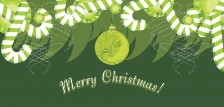 Christmas garland with candy canes. Decorative bannerのイラスト素材