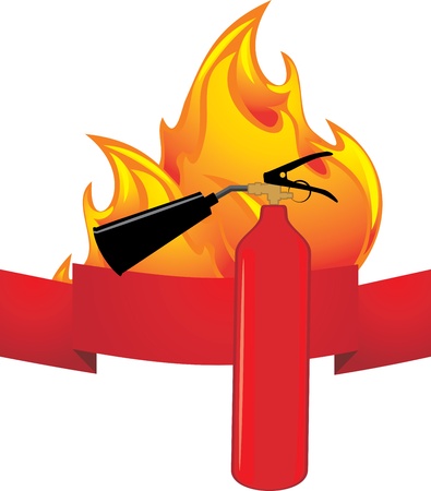 Flame and extinguisher  Iconのイラスト素材