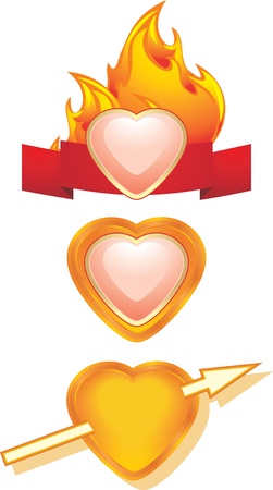 Hearts. Three icons for designのイラスト素材