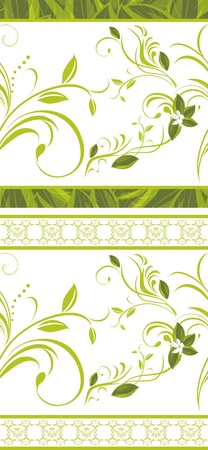 Seamless floral bordersのイラスト素材