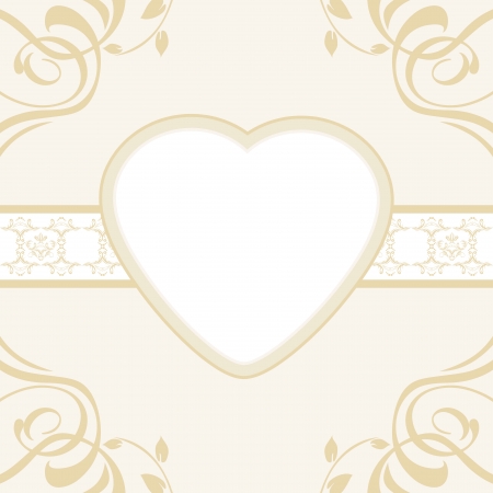 Heart on the ornamental backgroundのイラスト素材