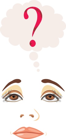 Thinking girlのイラスト素材