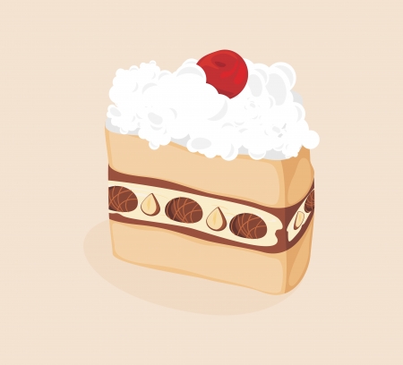 Piece of cake isolated on the beige backgroundのイラスト素材