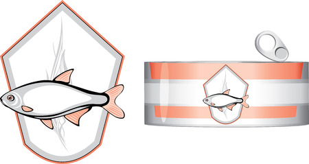 Fish preserve  Label for designのイラスト素材