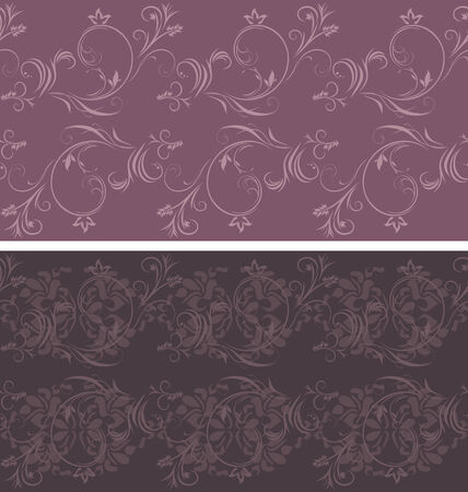Two dark violet ornamental backgroundsのイラスト素材