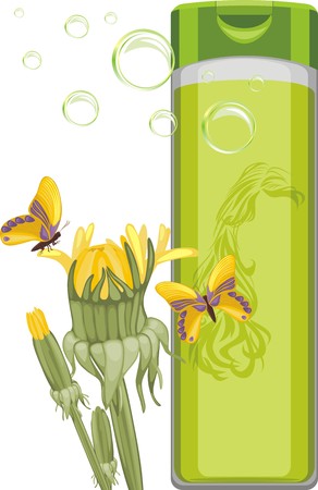 Dandelion shampoo bottleのイラスト素材