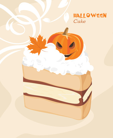 Halloween cake on the decorative backgroundのイラスト素材