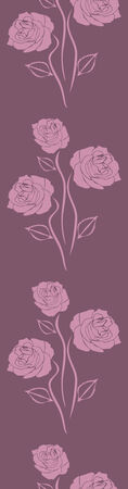 Violet seamless border with stylized rosesのイラスト素材