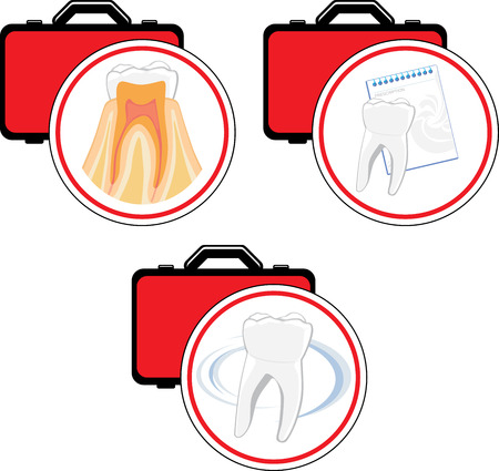 Emergency dental care. Iconsのイラスト素材
