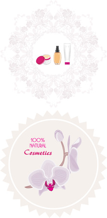 Natural cosmetics products. Labelsのイラスト素材
