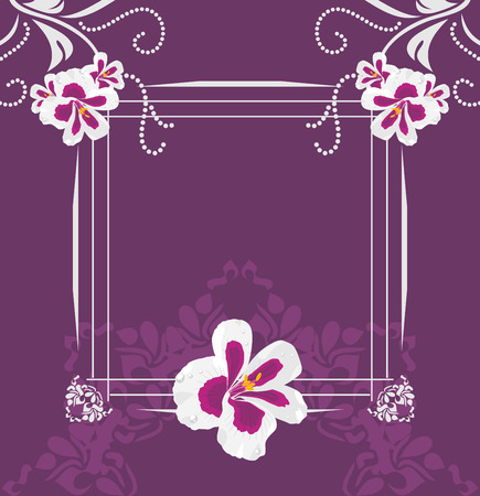 Stylized pelargonium flowers. Greeting cardのイラスト素材