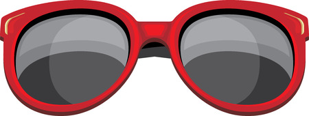 Trendy red sunglasses isolated on the whiteのイラスト素材