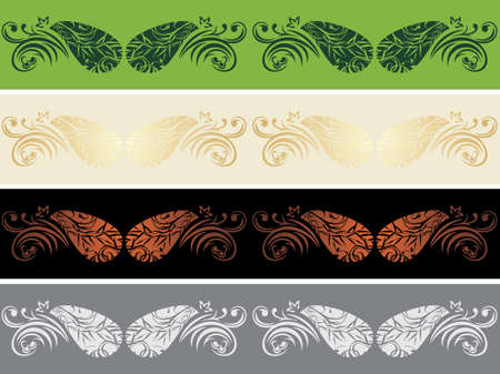 Four ornamental borders. Vintage designのイラスト素材