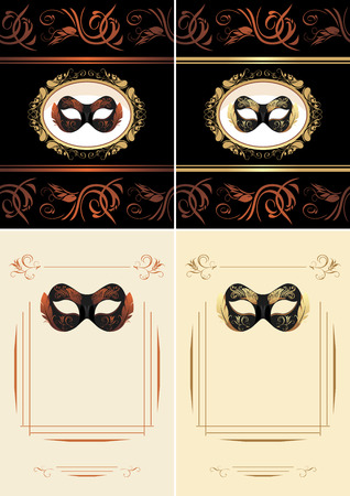Masquerade masks. Title page for designのイラスト素材