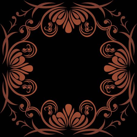 Dark brown ornamental element for designのイラスト素材