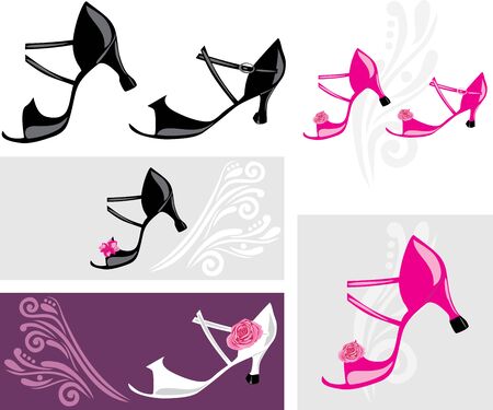 Dance shoes. Elements for designのイラスト素材