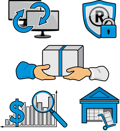 Five website iconsのイラスト素材