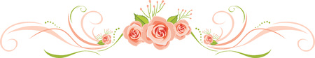 Decorative border with pink roses for greeting card designのイラスト素材