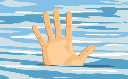 Hand of a sinking man. Hopelessnessのイラスト素材