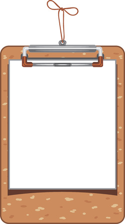 Wooden clipboard with paper sheetのイラスト素材